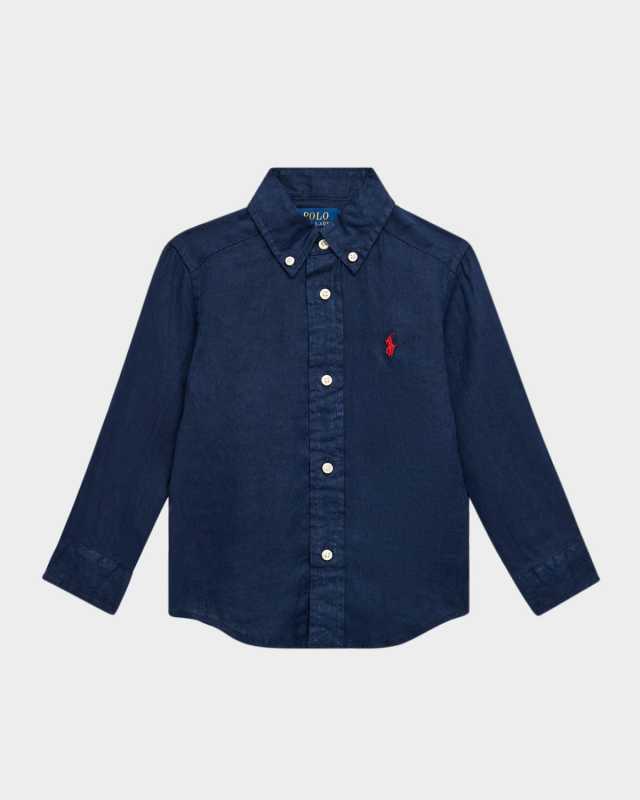 Boy's Classic Embroidered Sport Shirt, Size 2-